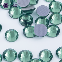 Strass thermocollants en verre à 12 facettes, de haute qualité, écologiques, résistants aux taches, à dos plat, pour l'assemblage de pendentifs et la décoration de casquettes décontractées