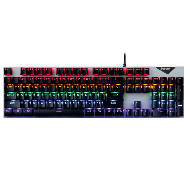 BOSSTON 2026 Wired RGB Lighting Gaming Keyboard MK912 Black Full Size Metal Desktop Computer Keyboard Office Laptops Equipped