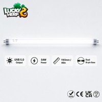 LuckyHerp T5 54W UVB5.0 Lampe UVB Spirale en Verre pour Reptiles - Écologique, Économe en Énergie, 46 pouces, 7000-8000K, 8000 heures, CRI80