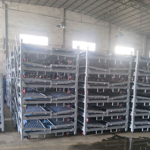 Cage de stockage mobile pliable avec roues, chariot en treillis métallique roulant pour la logistique, le picking et la manutention - Product Image 5