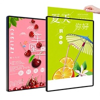 Cadre publicitaire rectangulaire en alliage d'aluminium avec éclairage magnétique LED couleur pour extérieur, idéal pour centres commerciaux et ascenseurs, avec support en acrylique pour affiches