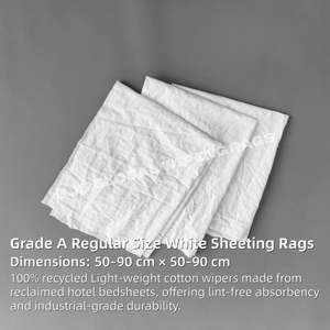 Chiffons de nettoyage industriels Trapo Blanco blancs, 100% coton, en coton recyclé, pour le nettoyage - Product Image 2