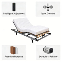 Cadre de lit en métal intelligent multifonction ultra-silencieux réglable avec relevage de la tête/du pied Chambre Hôtel Villa Appartement Certifié CE 3 ans