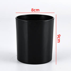 Luxury 10OZ Matte Black Glossy Container Jar Empty Vessel for Scented Making <strong>Glass</strong> <strong>Candle</strong> <strong>Holder</strong> with Lids - Product Image 4