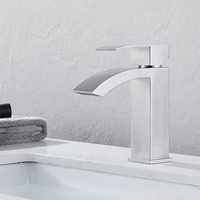 Robinet de lavabo de salle de bain en acier inoxydable Hansa Latrava, robinet de lavabo de salle de bain à trou unique, eau chaude et froide