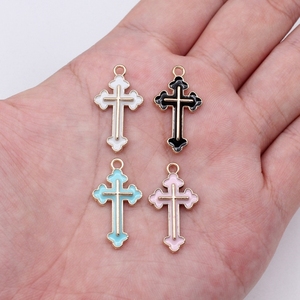 Emaille Kruis Bedels Legering Christian Jesus Bedels Gemengde Kleur Crucifix Bedels Voor Sieraden Maken Armbanden Ketting
