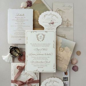 Juego Completo de Invitaciones de Boda Impresas con Tipografía Personalizada al por Mayor, con Materiales de Cartón para Organizadores de Bodas, Compradores B2B - Product Image 3