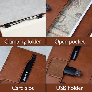 Porte-dossier en cuir PU personnalisé A5, à Clip métallique, pour dossiers <span class=keywords><strong>de</strong></span> conférence, étiquette <span class=keywords><strong>de</strong></span> styliste - Product Image 2