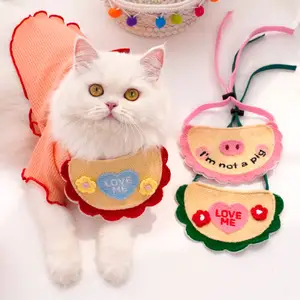 Hot Sales Cat Bibs Clothes Pet Feeding Accessories Cat Baby Cat Dog Bibs Clothing Cut Style Bibs For Pet