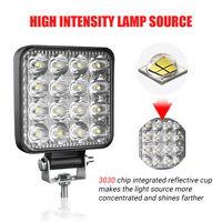 Lumière LED RCJ 48W super lumineuse, lumière de travail LED pour voiture, projecteur LED tout-terrain pour camion, SUV, accessoires de voiture, lumière de travail LED