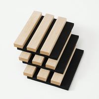 Panneaux acoustiques en bois à lattes en fibre de polyester, panneaux muraux insonorisants pour cinéma maison et salle de jeux, pour murs et plafonds