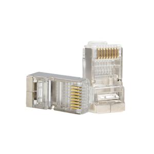 Conector <span class=keywords><strong>RJ45</strong></span> de Cobre Puro Blindado con Metal para Conexión de Red Cat5 8p8c - Product Image 1