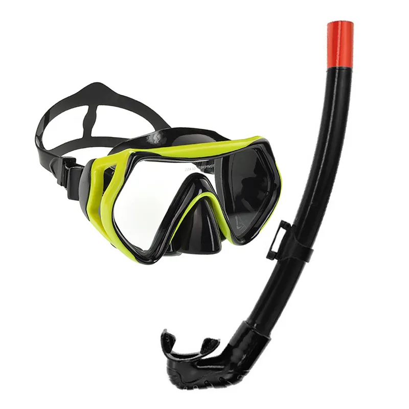 Cheap Snorkel Gear Diving Goggles Mask Anti fog Film Single Lens Swimming Snorkeling Diving Mask Set