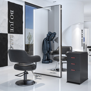 Espejo LED para Salón de Belleza, Estación de Peinado, Espejo para Peluquería, Mueble con Marco Metálico para Estudio de Belleza - Product Image 2