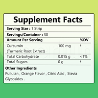 Bandes Dissolvables Orales Personnalisées OEM de Curcumine et Vitamine B12 pour Renforcer l'Immunité