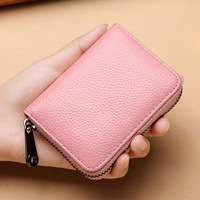 Dompet Kulit Asli Wanita Grosir Ukuran Kecil, Dompet Koin RFID, Penjepit Uang, Banyak Slot Kartu, Dompet Wanita Model Pendek, Harga Murah