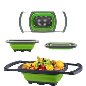 Panier de drainage pliable pour fruits et légumes en PP + TPR, rétractable et pliable, gadget de cuisine très vendu - Product Image 1