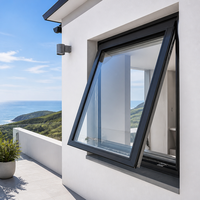 Fenêtre à baldaquin en aluminium, cadre extrudé sur mesure, vitrage ventilé pour grandes fenêtres de cuisine, vente en gros personnalisée
