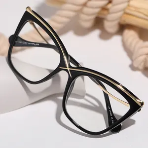 92107 Europäische und amerikanische Mode Big Frame Flachs piegel Trend Persönlichkeit Rahmen Spiegel Brille Damen einfache Brille Rahmen