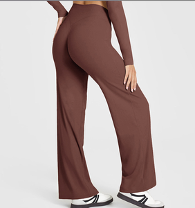 Pantalones de Yoga de Cintura Alta con Logotipo Personalizado, de Secado Rápido, Levanta Glúteos, Ajustados, de Pierna Ancha y Acampanados, Leggings Deportivos para Gimnasio y Fitness para Mujer - Product Image 6