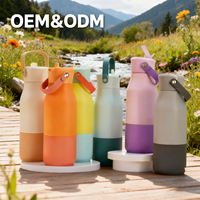Botella de Agua Aislada de Acero Inoxidable 304 de 650 ml, Dos Tonos, a Prueba de Fugas, Libre de BPA, Calidad Premium, Aislamiento Térmico de 6 a 12 Horas