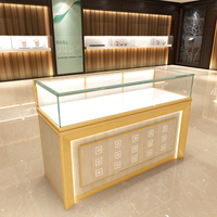 Comptoir d'exposition de bijoux en acier inoxydable personnalisé Teyue avec éclairage LED, finition robuste et étanche, vitrines de luxe pour bijouteries
