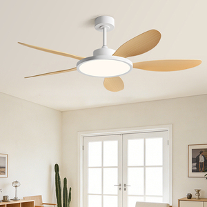 Ventilador <span class=keywords><strong>de</strong></span> <span class=keywords><strong>Techo</strong></span> Vintage <span class=keywords><strong>de</strong></span> 5 Aspas <span class=keywords><strong>con</strong></span> <span class=keywords><strong>Luz</strong></span>, Acabado en Nogal, Decorativo, <span class=keywords><strong>de</strong></span> 46/56 Pulgadas para Sala <span class=keywords><strong>de</strong></span> Estar o Comedor - Product Image 3