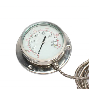 100mm 0-650c industriale in acciaio inox vapore capillare tipo flangiato meccanico termometro pressione Gas misuratore di temperatura - Product Image 2