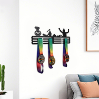 Grand présentoir de médailles en métal personnalisé pour la décoration intérieure Support mural de rangement de trophées de sports de course à pied