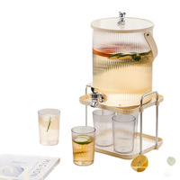 Carafe à eau froide grande capacité écologique avec robinet, distributeur de boissons pour réfrigérateur (jus de fruits, thé), compatible eau bouillante, couvercle moulé par soufflage
