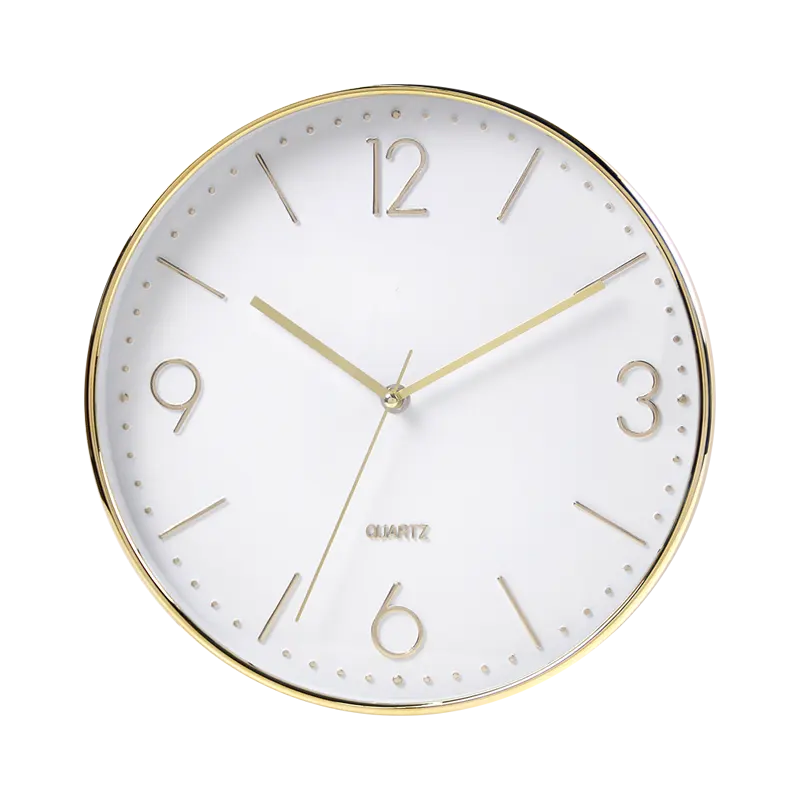 12 Inch Round Silent Contemporary 3D Number Nordic Luxury Gold Decorative Wall Clock For Living Room