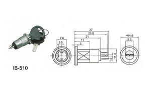 Hot Selling 14,6mm Edelstahl Power Lock Drehschalter EIN-AUS-Schlüsselsc halter Mit <span class=keywords><strong>2</strong></span>-poligen Löt anschlüssen und LED-Kontroll leuchte - Product Image 2