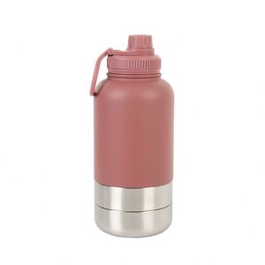 Venta Directa de Fábrica, Botella de Agua Aislada de Acero Inoxidable para Mascotas, 3 en 1, Comedero para Perros con Tazón de Agua y Comida para Viajes al Aire Libre - Product Image 1