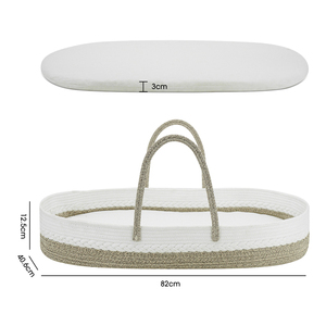 Panier à langer pour bébé en corde de coton avec coussin en mousse et housse imperméable | <span class=keywords><strong>Table</strong></span> à langer pour bébé - Product Image 2