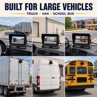 Système de surveillance de véhicule étanche 7 pouces avec DVR et 1 à 4 caméras, faisceau unique pour camion, fourgonnette, autobus scolaire, surveillance de la vue arrière de flotte