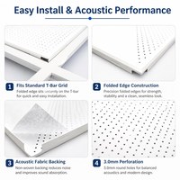 Plaques de plafond en aluminium imperméables, insonorisées, ignifuges, isolantes thermiquement, anti-humidité, anti-moisissures, 600x600mm, revêtement poudré