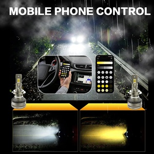 Mới Đến Tùy Chỉnh Siêu Sáng Hi/Chùm Thấp 140W Màu Sắc Kép 3000K 6000K Ứng Dụng Đèn Flash Điều Khiển H4 <span class=keywords><strong>LED</strong></span> Đèn Pha Bóng Đèn Cho Xe - Product Image 2