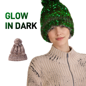 Custom Knit Starlight Disfraz de Halloween 2024 Trend Snood Hat Beanie Fashion Glow in the Dark - Product Image 1