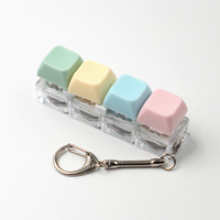 Plastic Keyboard Fidget Keychain 4-in-1 with Light UV Printing Cartoon Design and Logo