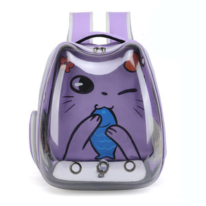 Sac à dos pour chat souple Sac de transport Sac à dos à bulles pour petits chats chiots et lapin Capsule transparente <span class=keywords><strong>avec</strong></span> fermeture à glissière - Product Image 4