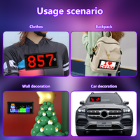 Contrôle par application intelligente des messages publicitaires programmables panneau de t-shirt écran couleur rvb usb rechargeable écran led souple pour vêtements
