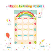 Affiches d'anniversaire colorées et populaires en gros pour la décoration de salles de classe et d'ambiance intérieure.