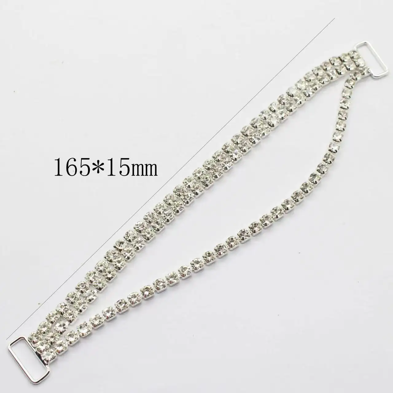 Pha lê Rhinestone tua kết nối chuỗi bạc mạ kim loại vòng tròn khóa cho bikini áo tắm ăn mặc dây đeo vai phụ kiện