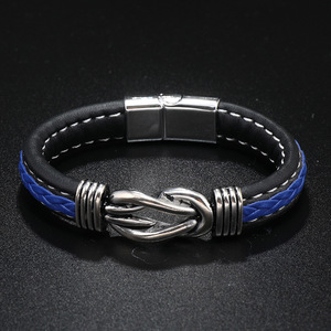 Braccialetto di gioielli in pelle con chiusura magnetica da <span class=keywords><strong>uomo</strong></span> di lusso alla moda treccia braccialetti e braccialetti da donna - Product Image 6