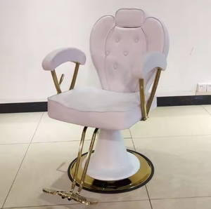 Muebles de peluquería de lujo, silla de peluquero pequeña, bomba hidráulica, silla de peluquería blanca para barbería - Product Image 2