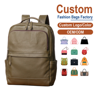 กระเป๋าเป้ผู้ชายหนังลายก้อนกรวด สีเขียวมะกอก |   โรงงานรับผลิตแบบ OEM/ODM สำหรับแบรนด์องค์กรและแบรนด์หรูที่เป็นมิตรกับสิ่งแวดล้อม - Product Image 1