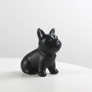 Carlin bouledogue en céramique <span class=keywords><strong>noir</strong></span> <span class=keywords><strong>et</strong></span> <span class=keywords><strong>blanc</strong></span> Temu transfrontalier de style moderne pour la décoration intérieure meuble TV comptoir de bar ou ornements de bureau - Product Image 1