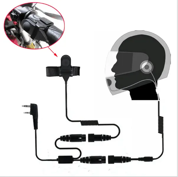 Headset helm Full Face sepeda motor, Earpiece untuk Radio dua arah Baofeng Walkie Talkie UV-5R UV-5RA Plus BF-888S GT-3 GT-3TP Mark