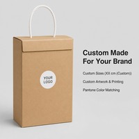 Sacchetto Regalo Personalizzato in Carta Kraft Ecologica con Manico in Corda Bianca Intrecciata, Stile Libro con Coperchio, Fornitura Diretta dalla Fabbrica per Vendita al Dettaglio