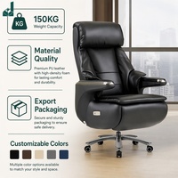 Chaise de bureau électrique en cuir véritable, style moderne et luxueux, ergonomique, confortable pour une longue assise, dossier haut, idéale pour le bureau du PDG